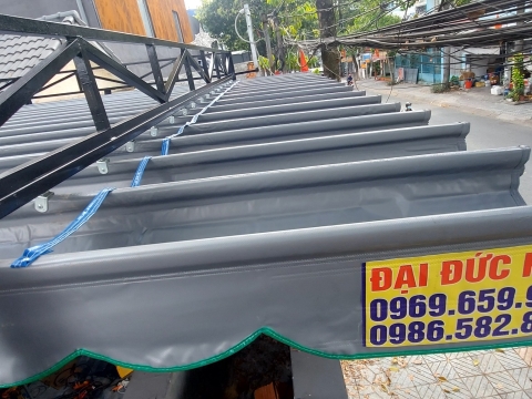 Mái bạt xếp tự động cho quán Nhậu tại Bến Cát - Bình Dương