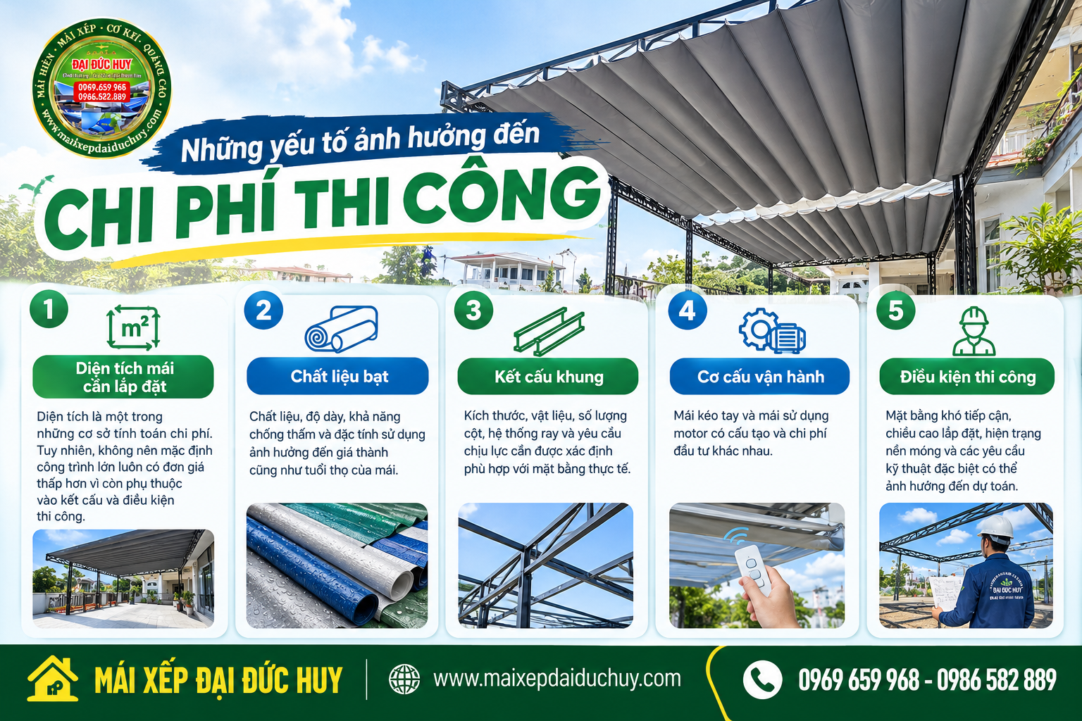  giá thi công mái xếp di động bao nhiêu tiền