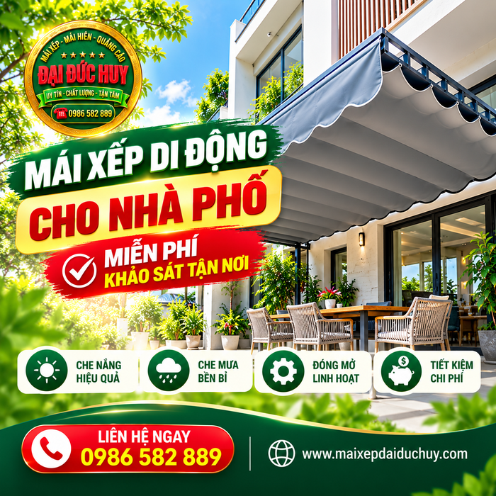 Mái Xếp Di Động Cho Nhà Phố