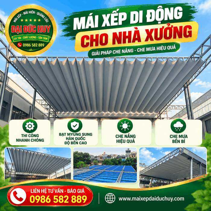 mái xếp di động nhà xưởng