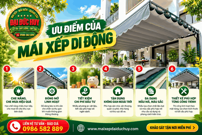 mái bạt kéo quán cafe