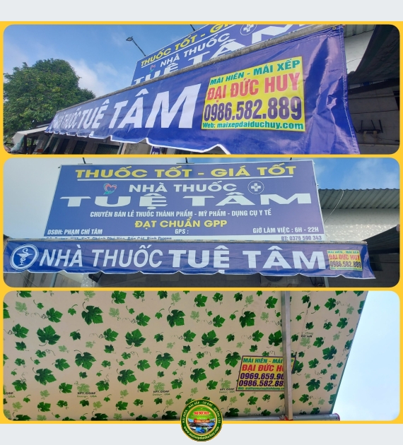 Thi công mái hiên di động và bảng hiệu quảng cáo tại Chánh Phú Hòa – TP.HCM