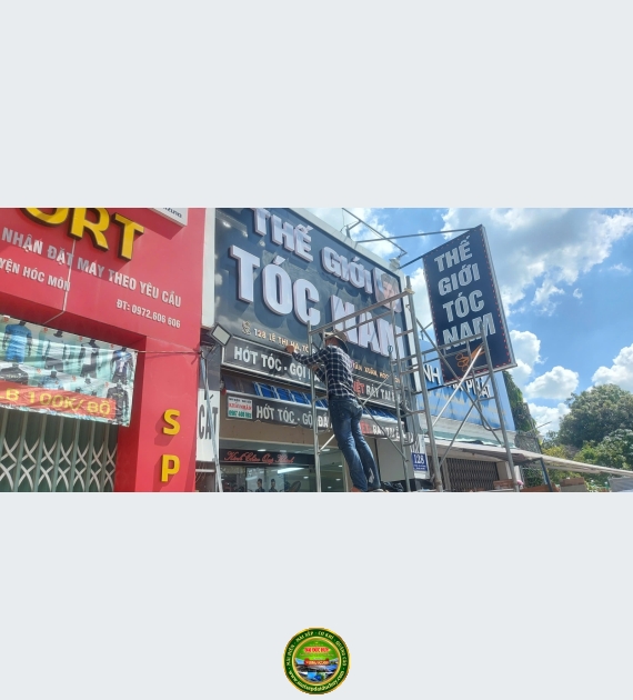 ĐẠI ĐỨC HUY thi công bảng hiệu alu tại hóc môn TP HCM