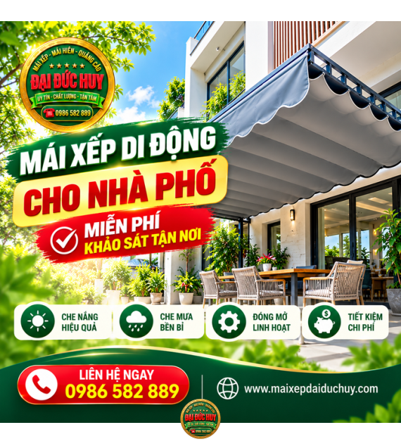 Mái Xếp Di Động Cho Nhà Phố: Che Nắng Mưa, Khảo Sát Miễn Phí