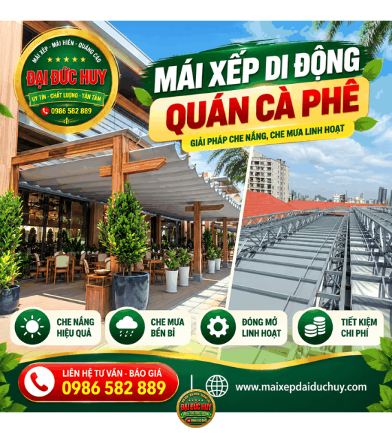 Mái Xếp Di Động Quán Cà Phê: Cách Chọn & Dự Trù Chi Phí