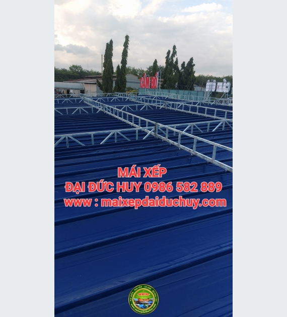 Thi công mái xếp tại chánh phú hòa 